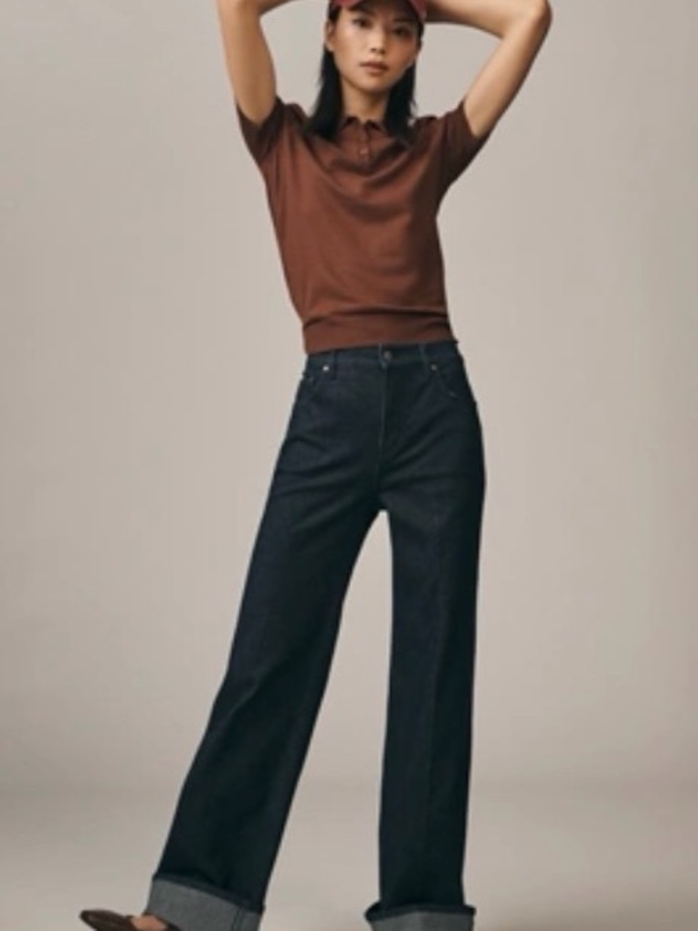 Anthropologie Pilcro High-Rise Wide-Leg Jeans in Dark Indigo